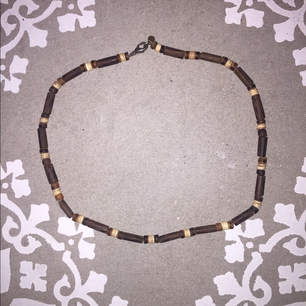 American Eagle Wooden Beaded Boho Necklace